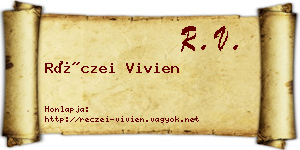 Réczei Vivien névjegykártya